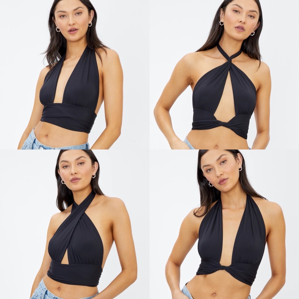 Versatile Ruched Halter Neck Crop Top